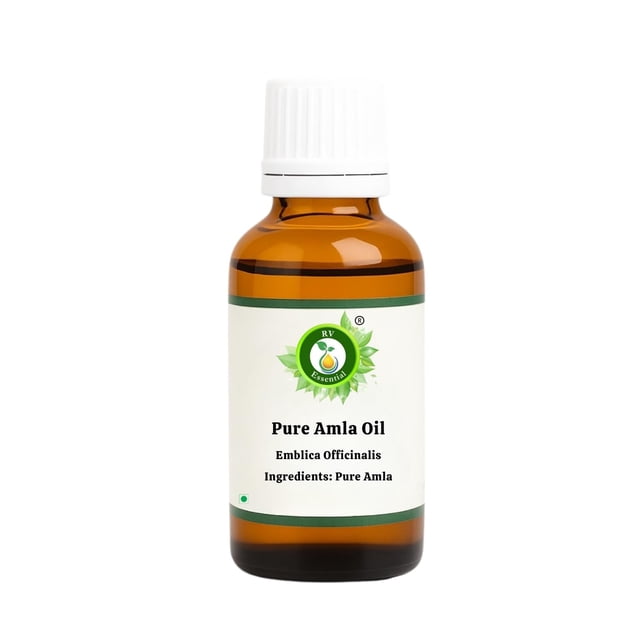 R V Essential Pure Amla Oil 10ml (0.338oz)- Emblica Officinalis (100% Pure and Natural Rare Herb Series)