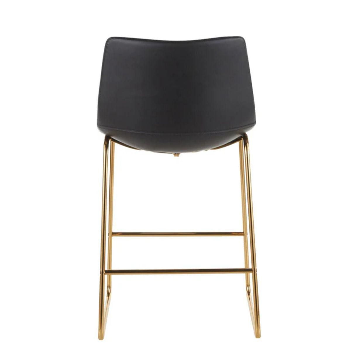 Tabouret de bar Heavenly Collection en PU avec pieds dorés