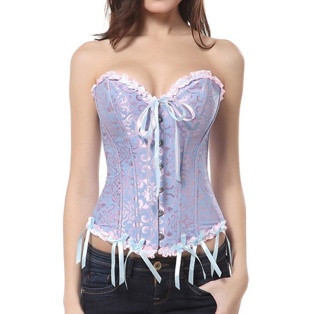 Corsets Bustiers pour Femmes Haut Brodé à Armatures Grande Taille