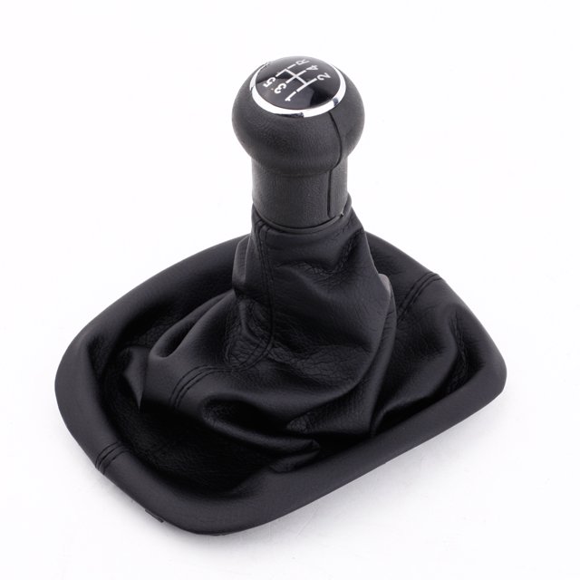 New 5 Speed Gear Knob Gaitor Boot Black PU Leather for B5