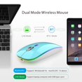thumbnail image 2 of Wireless Bluetooth Mouse Rechargeable Silent Mouse Dual Mode (Bluetooth 5.1 + 2.4G) with Nano Receiver, 2 of 7