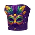 thumbnail image 4 of TIMIFIS Mardi Gras Femmes Bustier Tube Court Hauts Grande Taille Mode Carnaval Imprimé Sans Manches Fête des Fêtes Hauts, 4 of 4