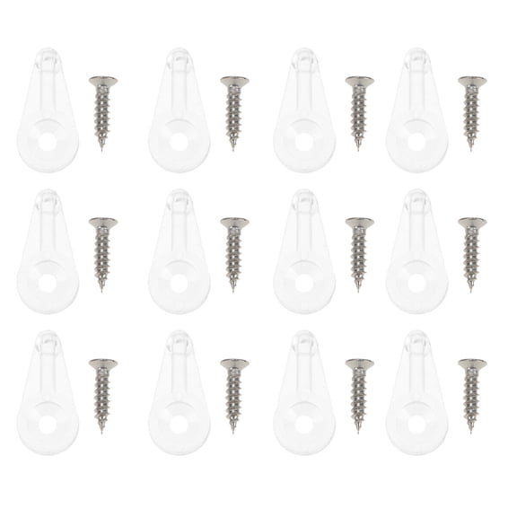 KAKOWELY 30 Pcs Clips de Fixation pour Miroir Assemblage de Verre pour Lentilles Armoires Bibliothèque Clips de Fixation Encastrés avec Vis (Transparent), 0.94x"X0.47"X0.31 Pouces