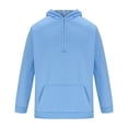 thumbnail image 5 of Pisexur Chandails en Molleton pour Hommes Couleur Unie à Capuche avec Cordon de Serrage Col Rond Manches Longues Mode Décontractée Ample Chandail avec Poche, 5 of 5