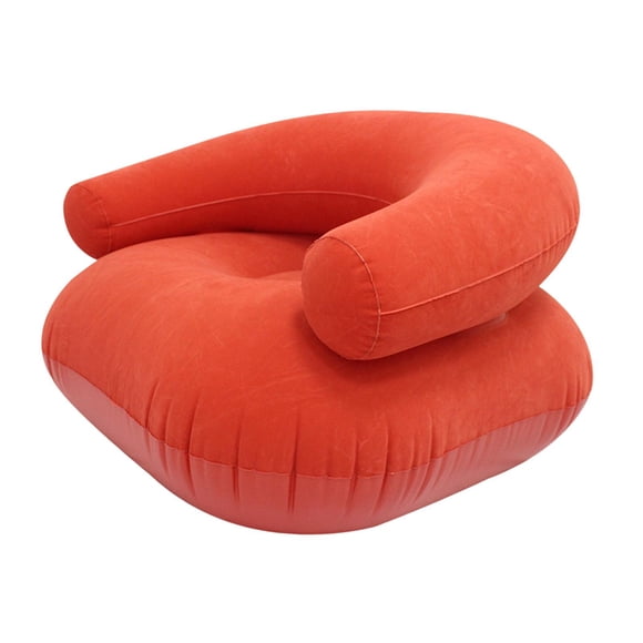 Tnarru Inflatable Lounge Chair Lazy Sofa Comfortable Practical Lightweight Inflatable Lounger recliner Chair for Camping Trip Office Red