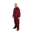 thumbnail image 2 of Pyjama Assorti pour la Famille en Molleton à Carreaux Buffalo Rouge et Noir avec Capuchon et Pieds, 2 of 2