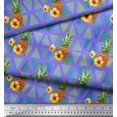 thumbnail image 2 of Soimoi Purple Rayon Fabric Triangle & Pine Fruits Printed Fabric 1 Yard 42 Inch Wide, 2 of 5
