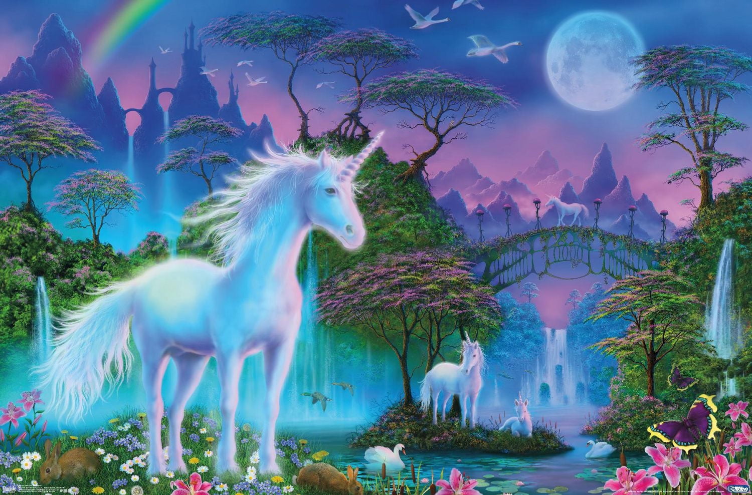 Unicorn Meadow Wall Poster, 22.375" x 34"