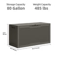 thumbnail image 2 of DEXTRUS 80 Gallon Rattan Resin Deck Box, Lockable Outdoor Storage Container, Black, Light Brown, 2 of 9