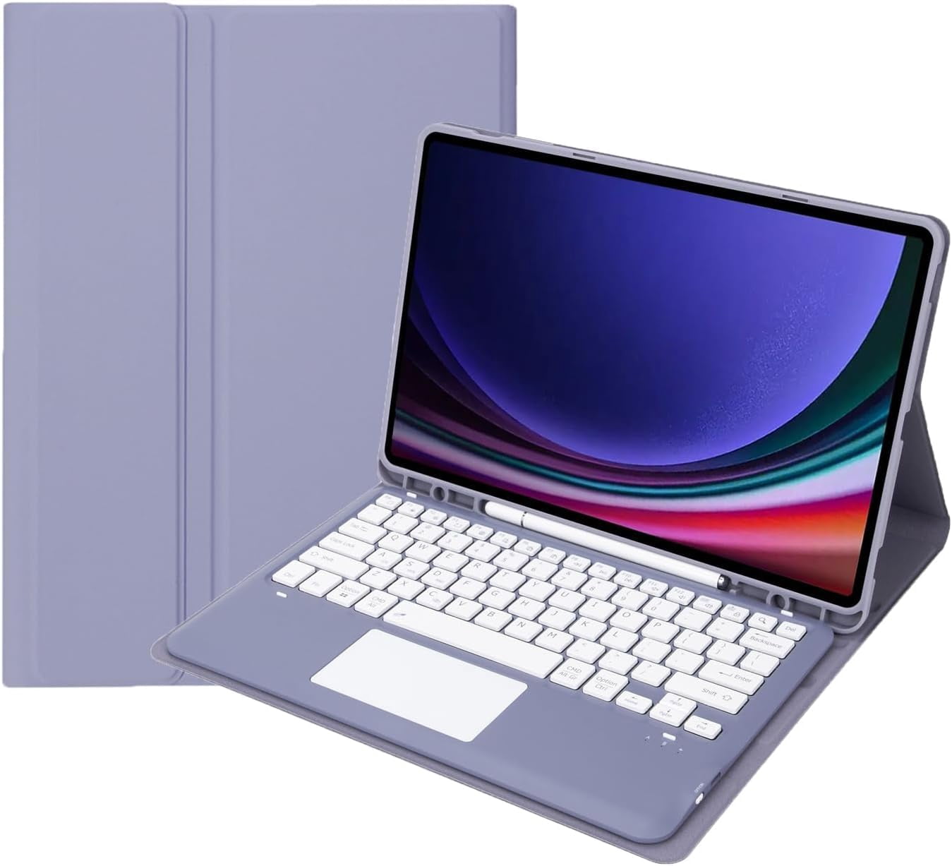 REQO Keyboard Case for Galaxy Tab A9 Plus 11 Inch 2023 (SM-X210/SM-X215/SM-X216), Detachable Touchpad Keyboard with S Pen Holder Cover for Samsung A9 Plus Tablet, Purple