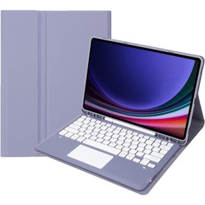 REQO Keyboard Case for Galaxy Tab A9 Plus 11 Inch 2023 (SM-X210/SM-X215/SM-X216), Detachable Touchpad Keyboard with S Pen Holder Cover for Samsung A9 Plus Tablet, Purple