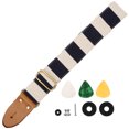 thumbnail image 4 of 1 Ensemble Sangle d'Épaule pour Guitare Réglable Épaissie Rayée avec Pick, 4 of 9
