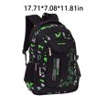 thumbnail image 3 of ruzhgo Students Book Stationery Storage Printed School Bag Hiking Portable Zipper Closure Backpack Large Capacity Knapsack Rucksack Blue Large Green Large, 3 of 6