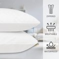 thumbnail image 2 of 3D Air Fabric Waterproof Pillow Protectors with Zipper, Pillow Covers Set of 2 Zippered Pillow Case Pillow Encasement Soft Breathable ( Standard, Line), 2 of 7