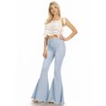 thumbnail image 4 of Jean Classique Rétro Taille Haute Long en Denim à Pattes d'Éléphant pour Femme, Denim Léger, Petit, 4 of 5