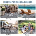 thumbnail image 2 of Tapis Extérieur Réversible – Grande Paille Plastique Imperméable – Résistant aux UV – Tapis de Patio à Médaillon – Terrasse, Véranda, Jardin, Camping et VR – Gris et Blanc, 9x18 Pieds (270x549cm), USA, 2 of 8