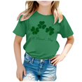 thumbnail image 1 of Kcodviy T-Shirts Raglan à Col Rond Imprimés pour Filles T-Shirt à Manches Courtes T-Shirt Cœur pour Tout-Petits pour Garçons et Filles, 1 of 4