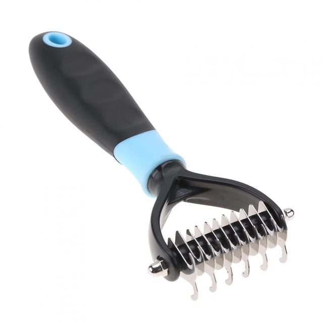 Deshedding Dog Brush, Dog Brush for Shedding Dog Rake Cat Brush Double Sided Undercoat Rake Comb for Detangling, Deshedding Pet Grooming Brush for Small, Medium Dogs and Cats