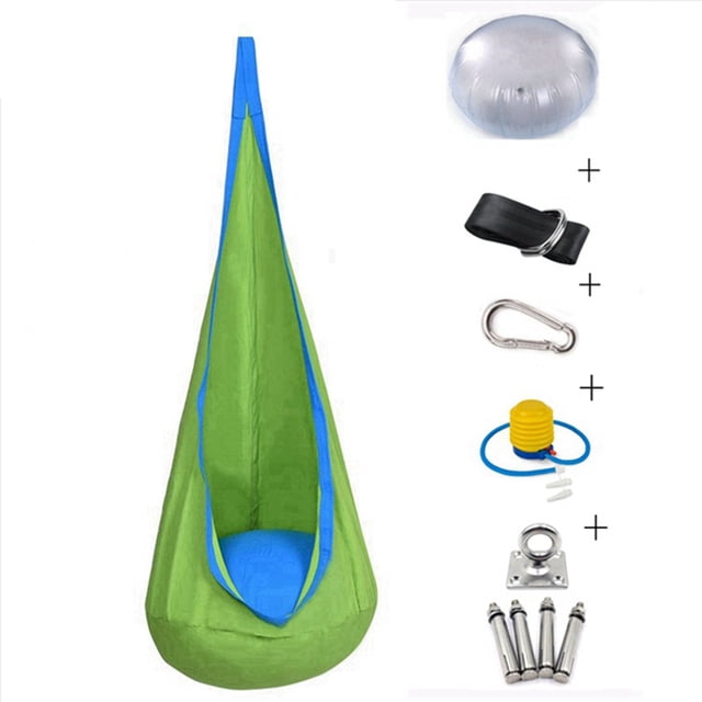 Coofit Indoor Pod Swing Hanging Cotton Easy to Install Pod Swing Chair Hammock Chair