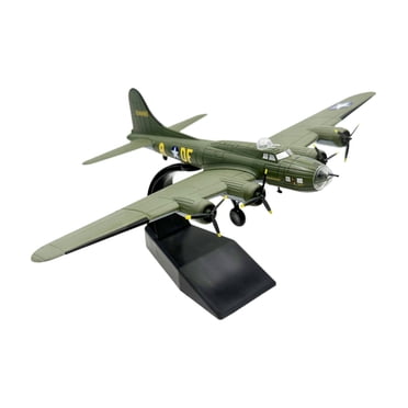 1:144 B17 Diecast Fighter Model with Display Base, Tabletop Decor Souvenir Gift Kids Adults Toy Miniature Toys Retro Plane Model for Bedroom