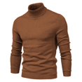 thumbnail image 3 of Chandails pour Hommes Automne 2024 Chandail Uni à Col Montant Chandail à Manches Longues Ample Chandail de Base Hauts Chandail Col Roulé Chandail Col Rond Chandails pour Hommes P-106 Café TTG, 3 of 5