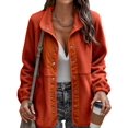thumbnail image 1 of REDHOTYPE Women's Button Long Sleeve Brushed Jacket Coats with Pockets, 1 of 4