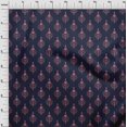 thumbnail image 3 of oneOone Viscose Jersey Fabric Leaves & Floral Block Printed Craft Fabric BTY 60 Inch Wide, 3 of 5