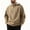 Khaki, variant on AnuYalue Men's Button Up Hoodie Fall Winter Sherpa Lined Pullover Outdoor Warm Hooded Sweatshirt Soild Color Drawstring Hoodies