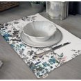 thumbnail image 3 of Vargottam Napperons - Napperon pour Table à Manger, Ensemble de 4 - Serviette en Coton Imprimée et Réversible - Napperons d'Intérieur pour Table de Maison et de Cuisine - Fleurs Aquarelle (Bleu et Gris), 3 of 5