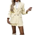 thumbnail image 1 of Timegard 2 Piece Suits Set for Women Business Office Button Jackets with Pockets Dress Short Pant Blazer Outfits, 1 of 7