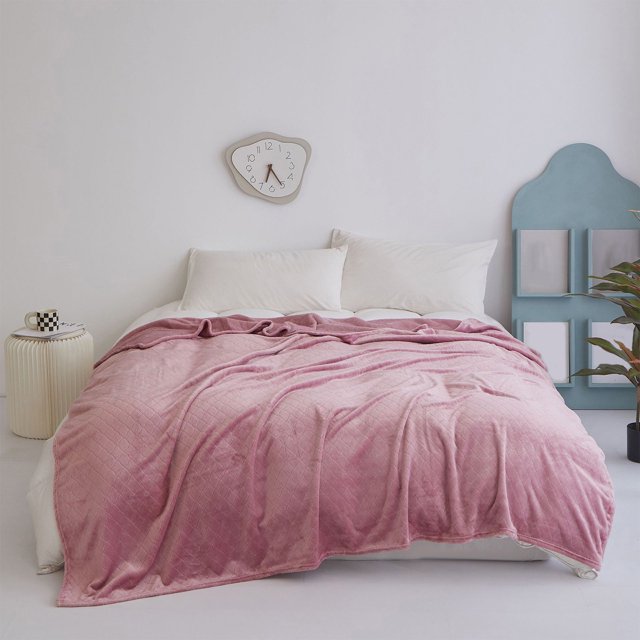 Soft Fuzzy Warm Throw Blankets, Heavy Duty Fleece Blankets Machine Washable Thick Comfy, Cozy Couch Bed Blanket for Sofa Living Room with Checkered Furry Design, Pink