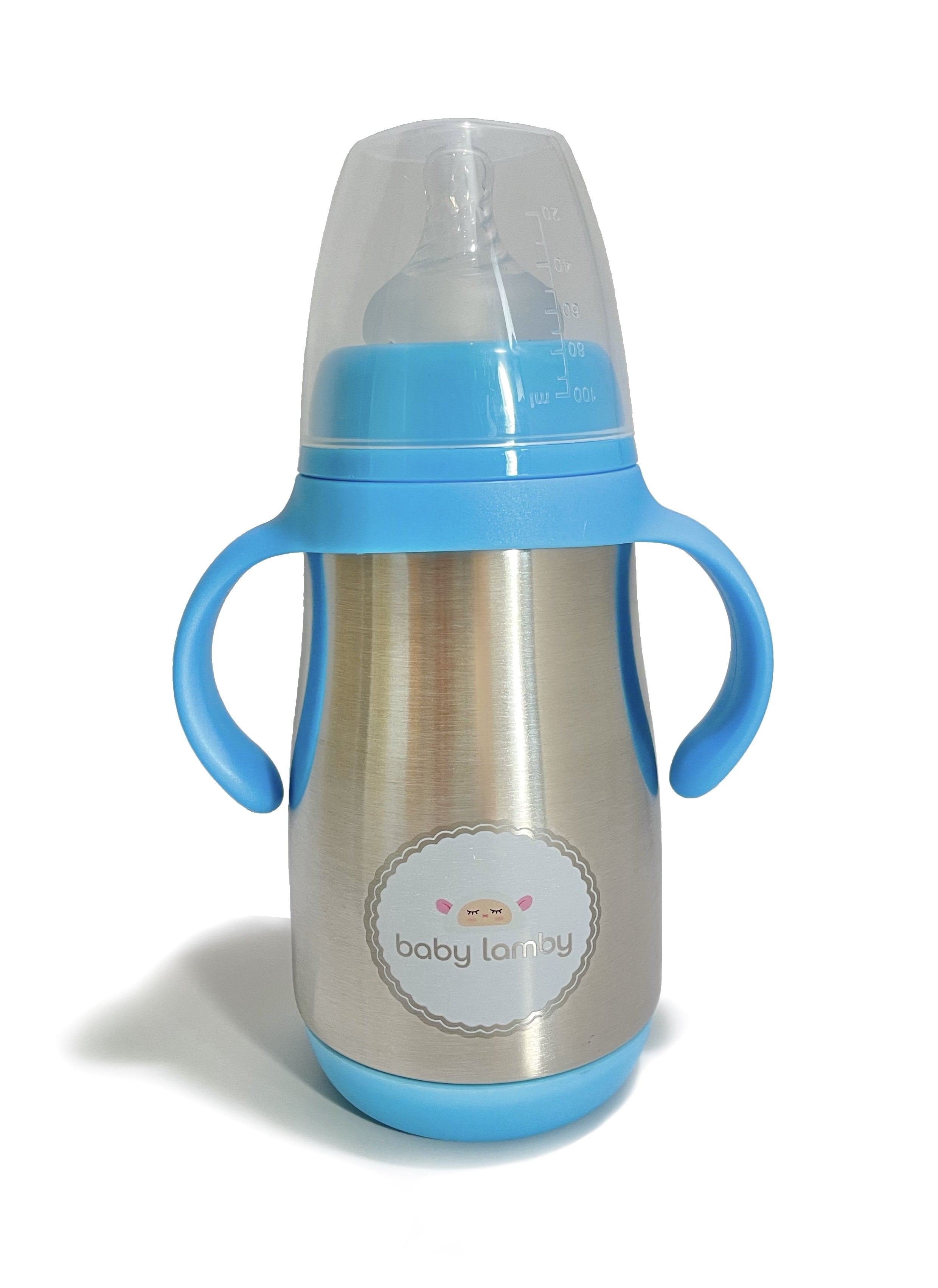 Baby Lamby Dual Insulation Stainless Steel Baby Bottle - Blue
