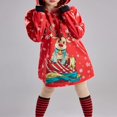 thumbnail image 3 of Robe à Capuche de Noël pour Femmes - avec Imprimé Cerf/neigeur et Manches Longues, 3 of 6