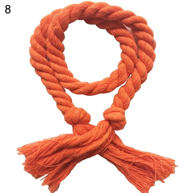 2Pcs Couleur Unie Tissage Coton Lin Corde Rideau Tieback Titulaire Décor à la Maison