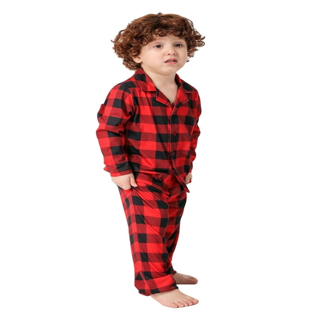 Tenues Assorties de Noël pour la Famille Pyjamas à Carreaux