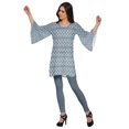 thumbnail image 3 of Moomaya Robes Tuniques Courtes Femmes Manches Kimono Kurti Imprimé Mini Tenue d'Été, 3 of 5