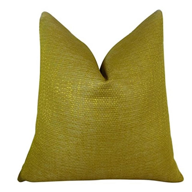 Plutus Coussin Fait Main Curry Citron, (Double Face 18 Pouces x 18 Pouces)
