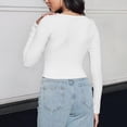 thumbnail image 4 of Yuyuzo Crop Tops for Women Ribbed Knit Long Sleeve Scoop Neck Casual Fall Basic Going out Tops, 4 of 7