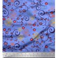 thumbnail image 1 of Soimoi Blue Georgette Viscose Fabric Floral & Scroll Abstract Decor Fabric Printed Yard 42 Inch Wide, 1 of 3
