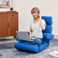 thumbnail image 4 of Costway Adjustable Lazy Sofa with Stepless Adjustable Back & 6-position Head/Lumbar/Seat Blue, 4 of 8
