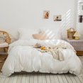 thumbnail image 2 of Move Over White Ruffle Pillow Shams King Ruffled Pattern White Boho Pillowcases 100% Washed Microfiber, 2 of 7
