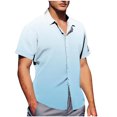 thumbnail image 1 of Pisexur T Shirts for Man , Chemise à Boutons à Manches Courtes pour Homme, Col Rabattu, Imprimé, Mode Décontractée, Bleu Pâle, 3TG, Chemises de Golf pour Hommes et Chemises pour Hommes, 1 of 7