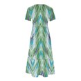 thumbnail image 4 of Robes d'Été Grande Taille pour Femmes 2024 à Manches Courtes, Col Rond, Coupe Ample, Imprimées, Couleur, Longue Robe, Économisez jusqu'à 65 % de Rabais!, 4 of 4