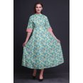 thumbnail image 2 of Bimba Leaves Ladies Button Down Print Dress A-Line Cocktail Party Shirt Dress-XXX-Large, 2 of 5
