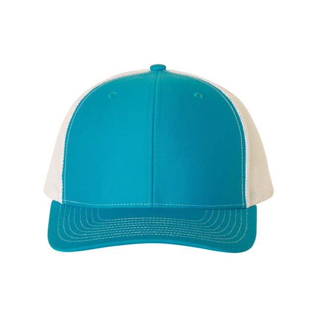 Casquette Trucker à Bouton-Pression Ajustable, Ajustable, CyanWhite