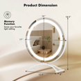 thumbnail image 3 of Costway 16" Round Makeup Vanity Mirror 3 Color Dimmable Lights Memory Function White, 3 of 10