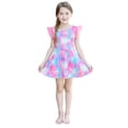thumbnail image 3 of Kids Girl Rash Guard Bathing Suits Flounce Printed Long Sleeve Sun Protection Baby Girl Bathing Suit 4-5 Years Girls Clothing, 3 of 9