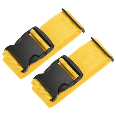 Unique Bargains Luggage Straps Suitcase Straps Adjustable Luggage Belts Strap Buckle Yellow 2Pack