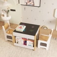 thumbnail image 2 of Ourlova Kids Table and Chair Set - 4-in-1 Wooden Activity Table with 2 Chairs and Storage Drawer, 2 of 7