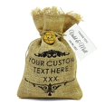 thumbnail image 1 of "20 Wedding Burlap Favor Bags Rustic With Personalized Text & Custom Paper Tags Drawstring Gift Bag Wedding Party Sack 4""x6.5"" inches", 1 of 1